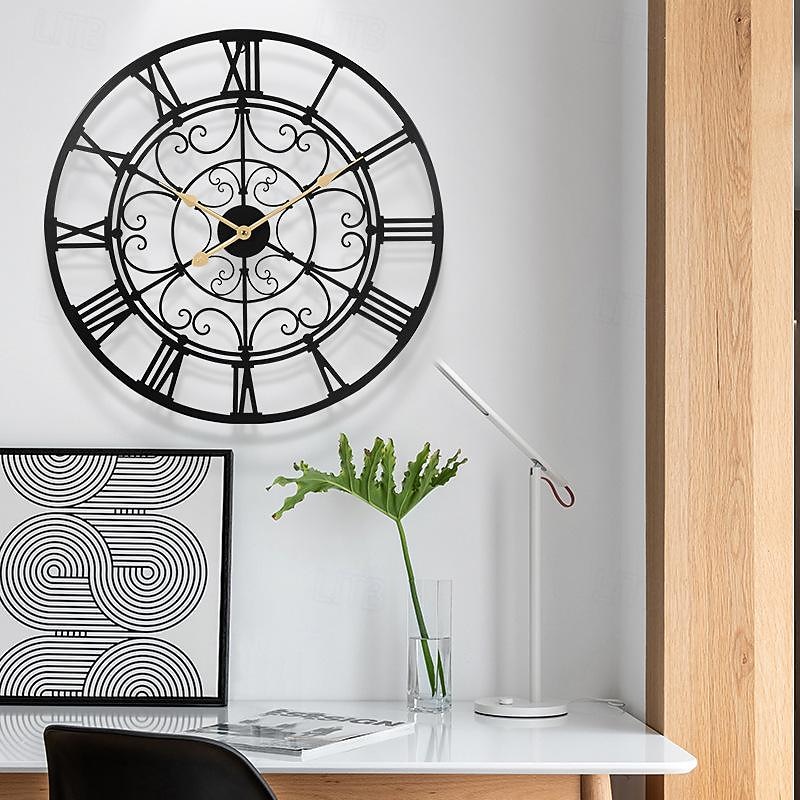 pyöreä ontto seinäkello luova hiljainen ei-nakittava seinäkello paristokäyttöinen metallinen koristekello olohuoneeseen makuuhuone keittiö toimisto 60 cm 2026 - $129.99 –P4