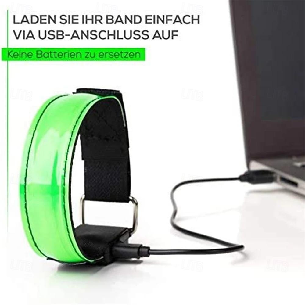 Luminous Arm Straps for Night Run USB Charging LED Luminous Night Running Armband Bracelet Outdoor Sports Reflective Safety Belt Bicycle Cycling Glowing Wristband 1PC 2026 - $15.99 –P9
