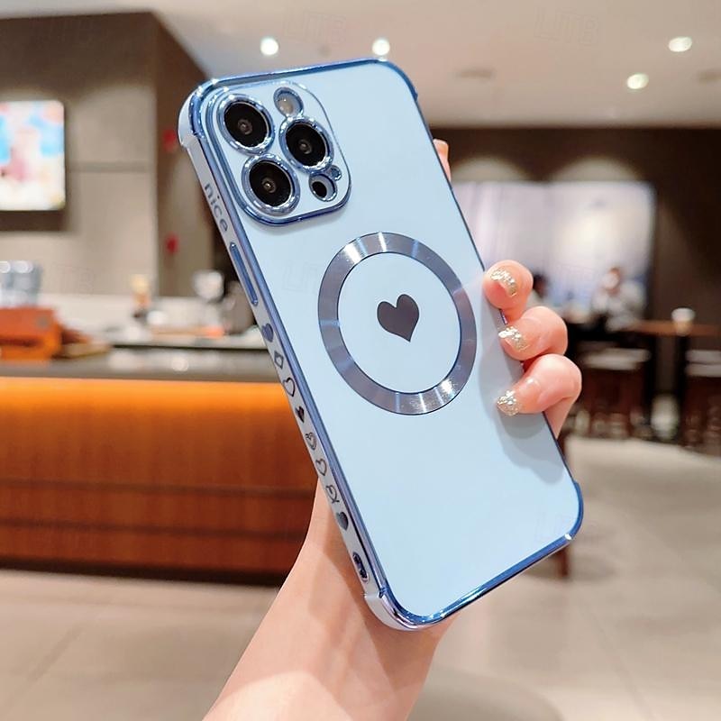 2025年 電話 ケース 用途 iPhone 16 iPhone 15 プロマックスプラス iPhone 14 13 12 Pro Max Plus バックカバー ワイヤレス充電をサポート 耐衝撃 ハート TPU 仕上げ コレクション – $13.99 –P2