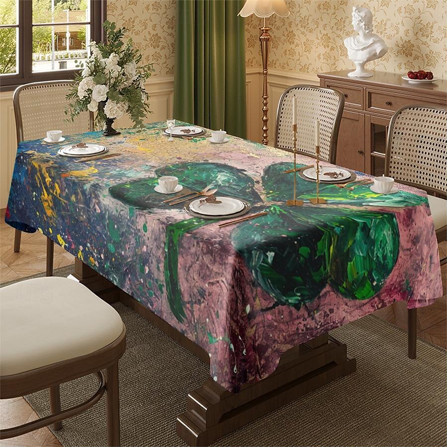 Mantel rectangular con estampado de hidromasaje, mantel rectangular impermeable para cocina y comedor 2025 - $12.99 –P6
