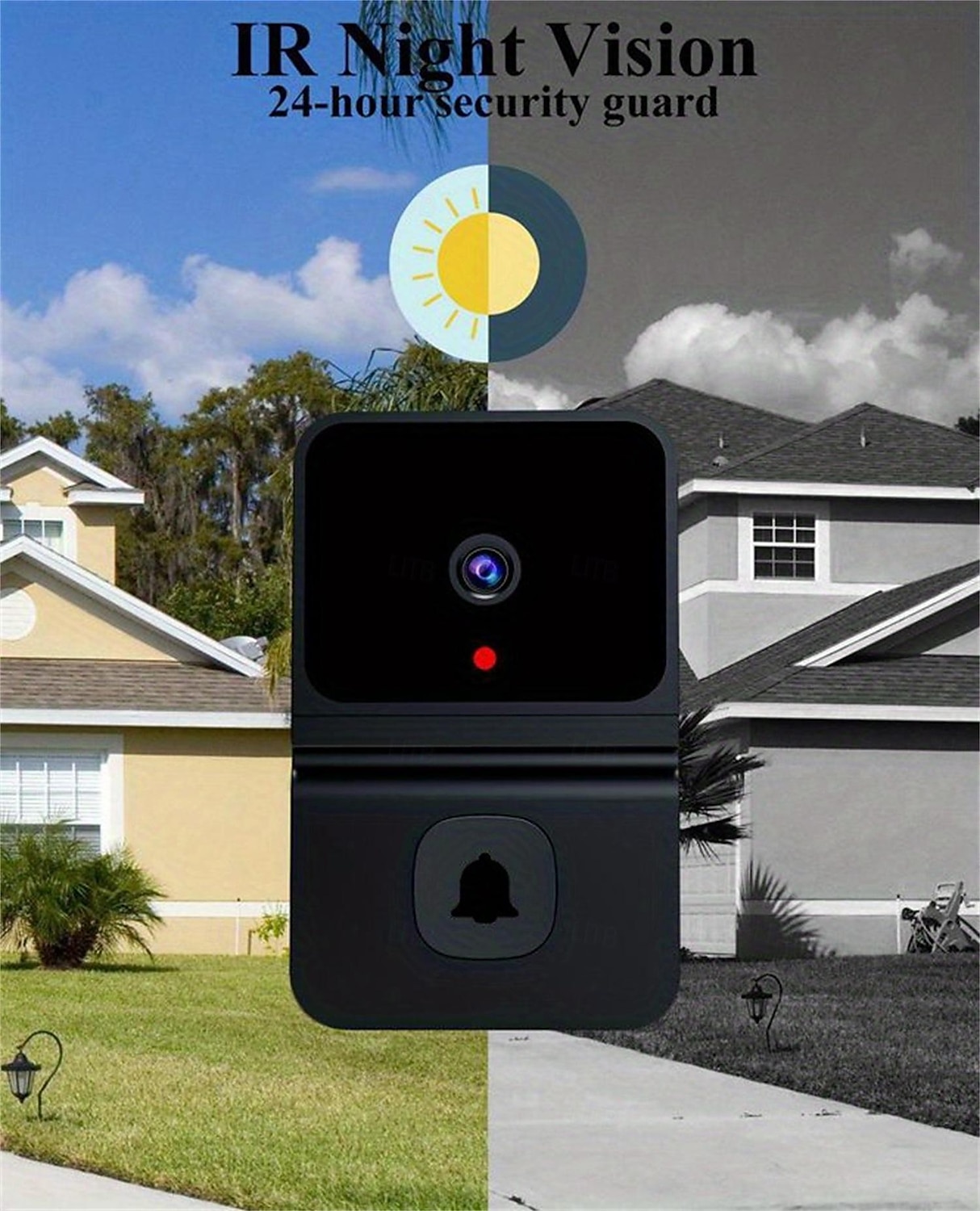1 stuks slimme visuele deurbel draadloze wifi huishouden laag stroomverbruik lange stand-by app afstandsbediening intercom (ingebouwde batterij) 2025 - $35.99 –P5