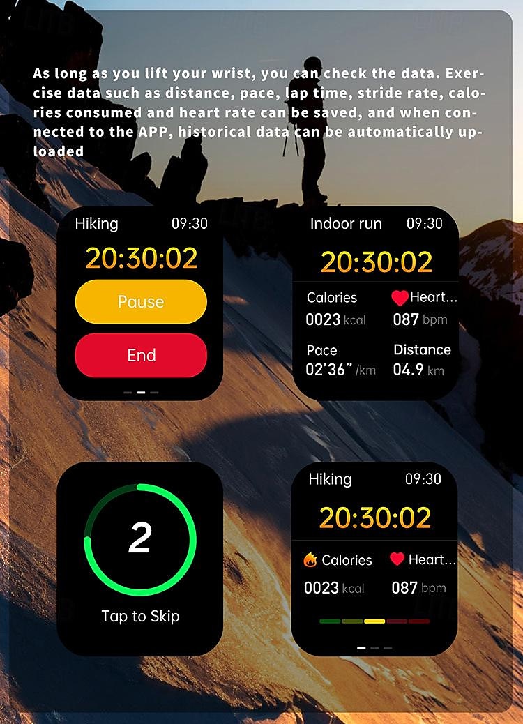 2025年 F57 スマートウォッチ ブルートゥース通話 1.91インチスクリーン 24時間 血糖値 心拍数モニタリング 温度 血圧 酸素 コレクション – $52.99 –P9