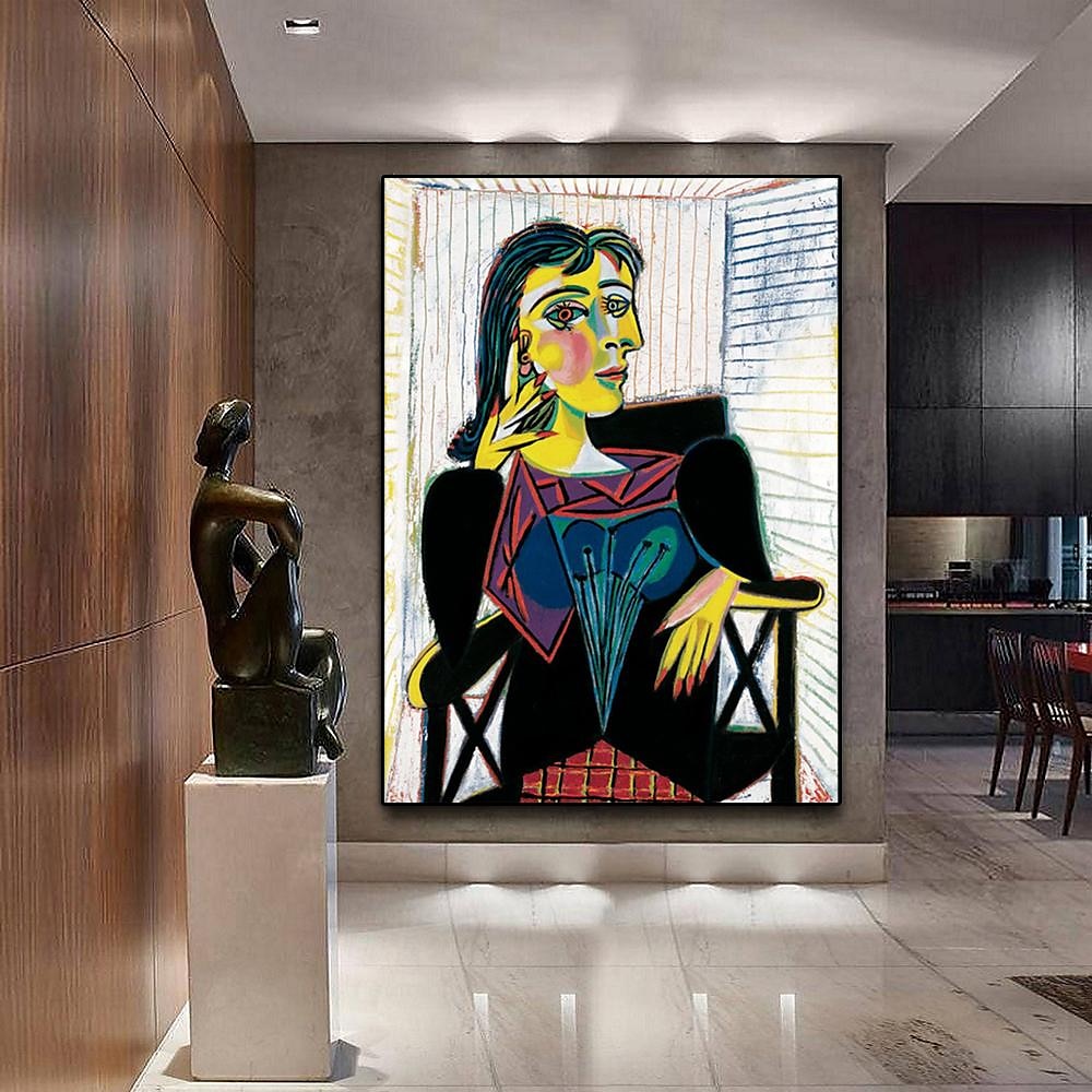 pablo picasso schilderij handgeschilderd frame portret van dora maar zittend schilderij handgemaakt pablo picasso olieverfschilderij handgeschilderd verticaal abstract mensen klassiek modern 2025 - $162.99 –P5