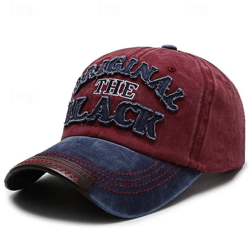 Herre Baseballcaps Solhatt Trucker Hat Svart Navyblå Bomull Broderi Årgang Mote Fritid Gate Daglig Bokstaver Justerbare Solkrem Pustende 2026 - $13.49 –P1