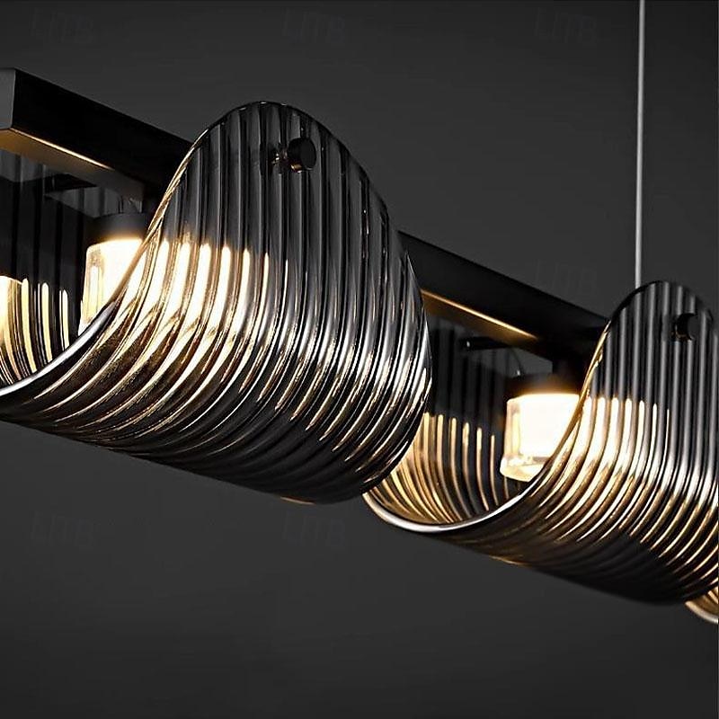 Kronleuchter Deckenleuchte Pendelleuchte 5/6-flammig 75/132cm Metall Glas Wasserkräuselung postmodernes Licht Luxus Restaurant Schlafzimmer Arbeitszimmer Wohnzimmer 85-265V 2025 - $584.69 –P6
