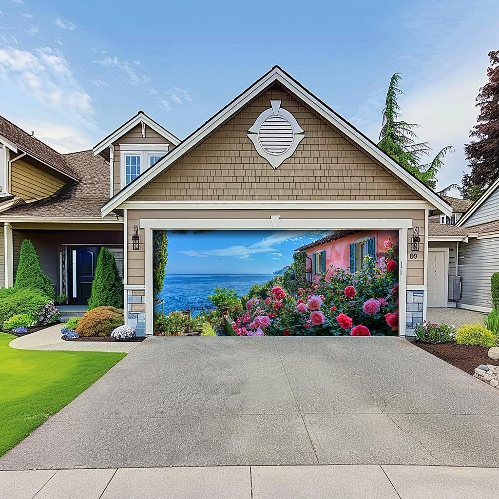 letnie wakacje na plaży baner na osłonę drzwi garażowych piękna duża dekoracja tła na zewnętrzne drzwi garażowe dekoracje ścienne domu impreza impreza parada 2025 - $33.99 –P18