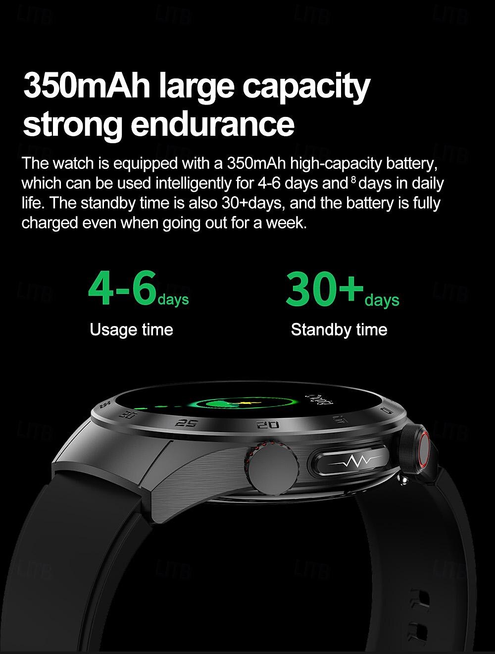 Laser Physiotherapy Blood Glucose Smart Health Watch Fitness Running Watch Bluetooth Temperature Monitoring Pedometer Compatible with Android iOS Women Men IP67 Waterproof 2025 - $97.99 –P16