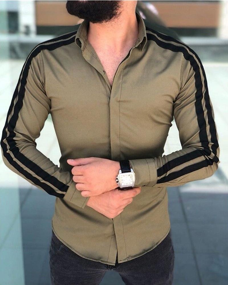Men's Shirt Summer Shirt Button Up Shirt Casual Shirt Beach Shirt Black White Red & White Green Long Sleeve Color Block Lapel Hawaiian Holiday Patchwork Clothing Apparel Fashion Casual Comfortable 2025 - $25.99 –P2