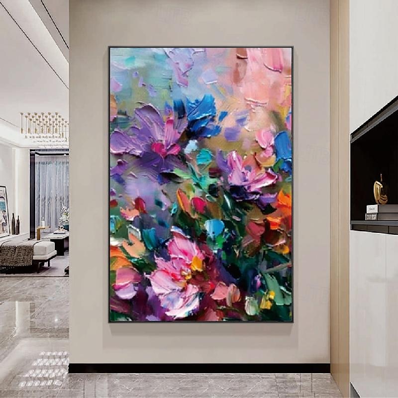 3d tjock landskapsmålning konst handmålad kniv landskap oljemålning canvas väggkonst abstrakt blomma målning konst för vardagsrum sovrum hotell väggdekoration 2025 - $108.99 –P6