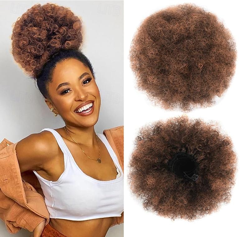 Queue de cheval bouffante avec cordon de serrage, extensions de cheveux synthétiques courtes, crépues et bouclées, postiches chignons pour femmes noires et filles de 2025 ? $10.49 –P8