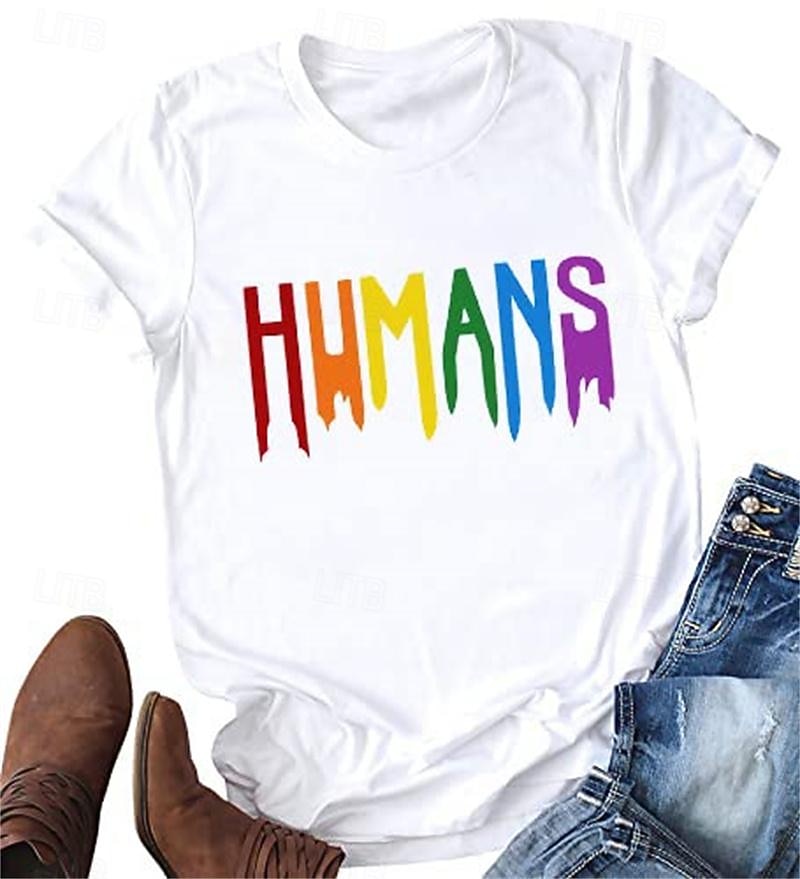 Tricou Cămăși Pride Curcubeu Uman Casual Stil de strada Tricou lesbiană pentru Pentru femei Adulți Ștanțare la cald pentru Halloween Carnaval Mascaradă Parada Mândriei Luna Mândriei 2026 - $15.49 –P4