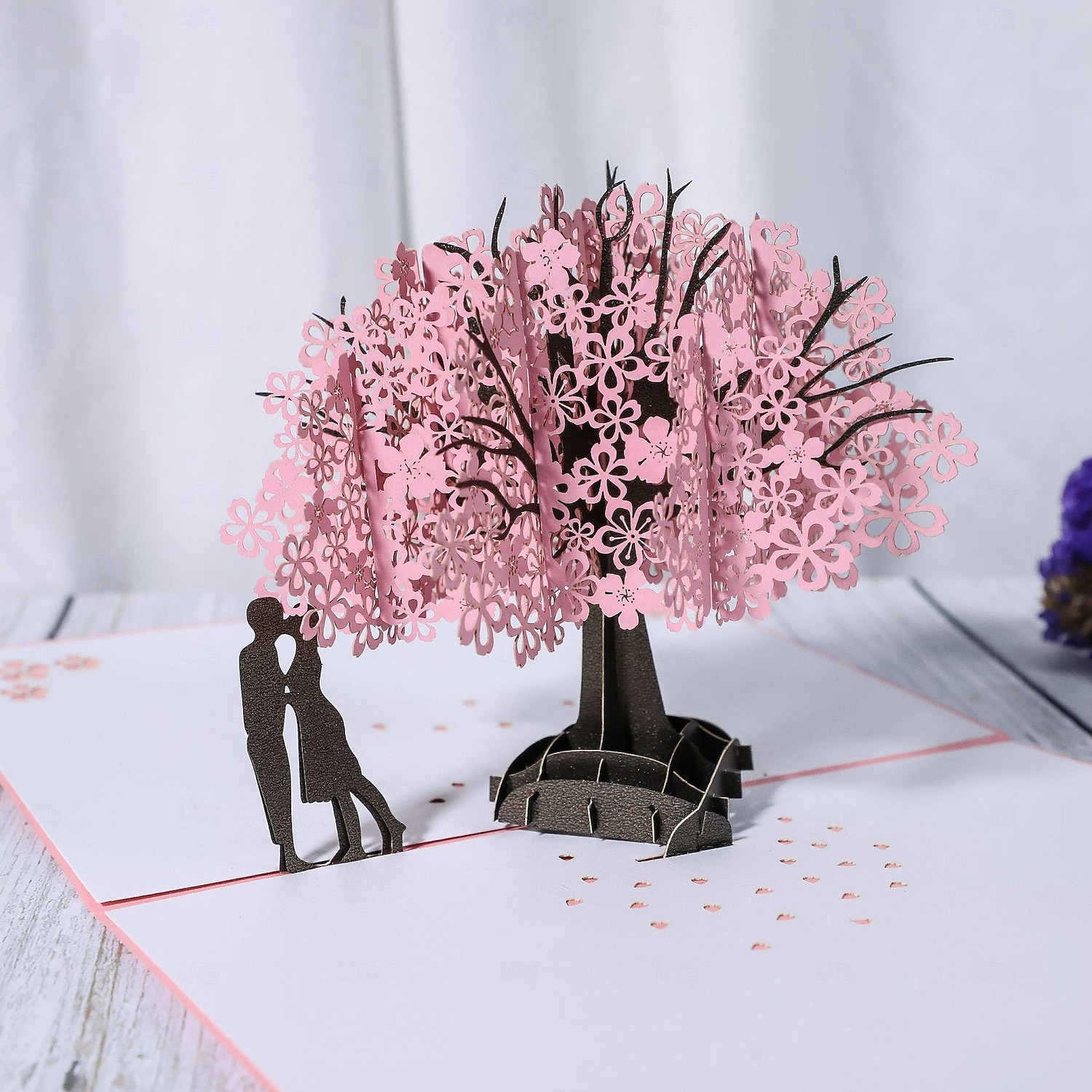 singolo albero di ciliegio in fiore carta 3D romantiche benedizioni di nozze sakura e auguri per la festa della mamma del 2025 a $10.99 –P4