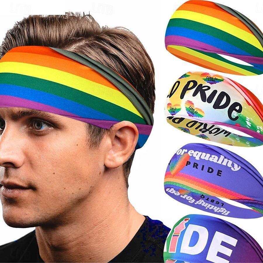 LGBT LGBTQ Arcobaleno Fascia assorbente del sudore Per adulto Per uomo Per donna Gay Lesbica Parata dell'orgoglio Mese dell'orgoglio Mascherata Costume di Carnevale facile del 2025 a $12.49 –P2