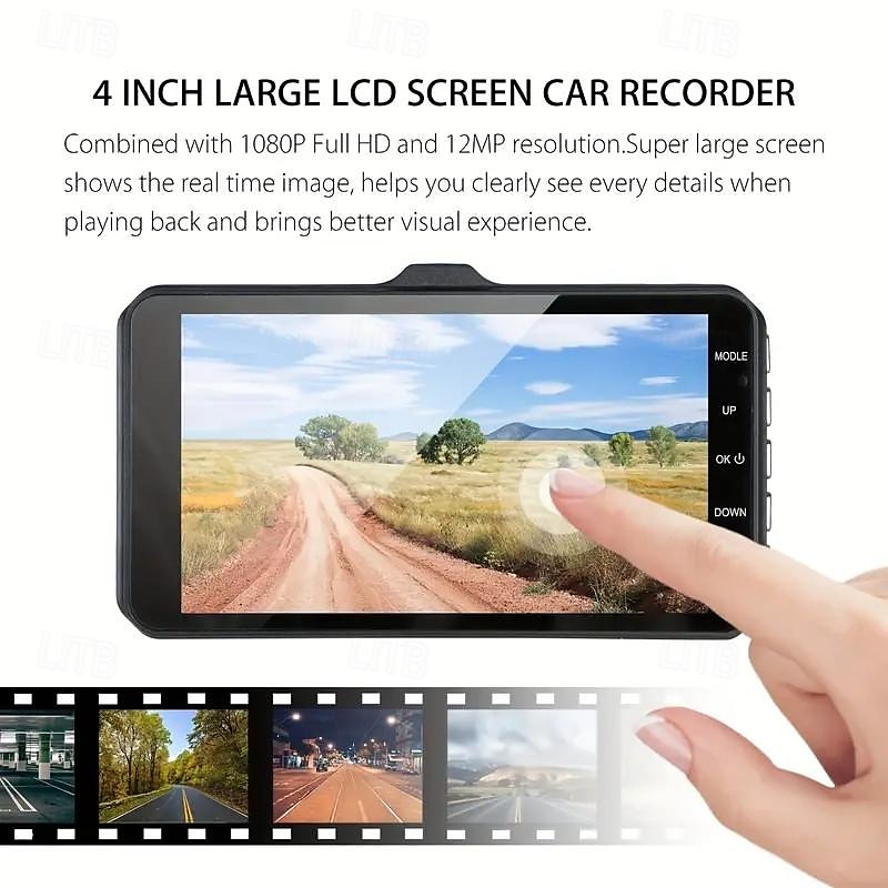 Hd Front and Rear Dual Recording Touch Screen DVR Large Angle 24 Hours 1080P Tachograph 2025 - $66.99 –P5