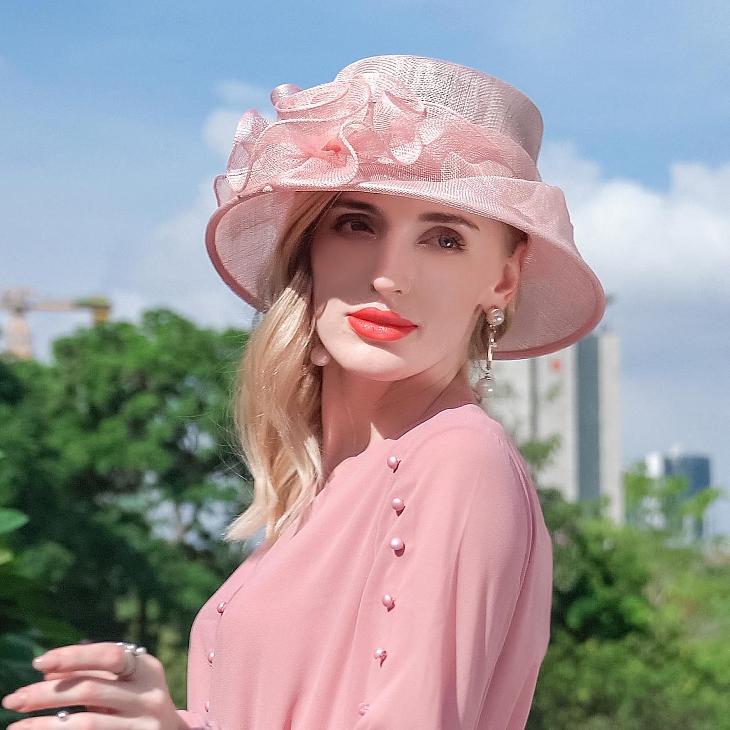 Palarie In Pălărie Vară Clop Palarie de soare Nuntă Petrecere ceai Elegant Nuntă Cu Culoare Pură Partea Dantela Diadema Articole Pentru Cap 2026 - $74.99 –P4