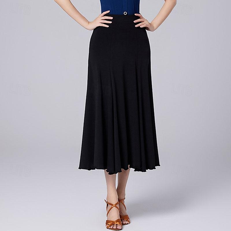 Balli latino-americani Balli da sala Gonne Colore Puro Per donna Prestazioni Addestramento Alto Poliestere del 2026 a $49.99 –P4