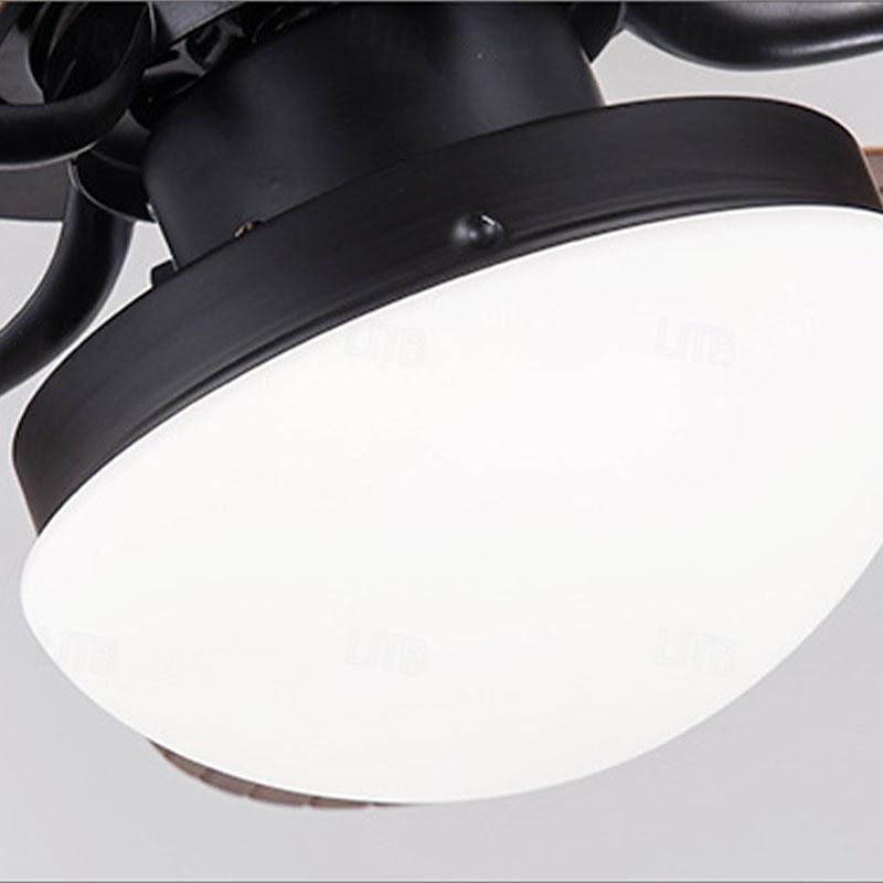 3 luci 108 cm Design Singolo Ventilatore da soffitto Metallo Vetro Finiture Verniciate Vintage Stile Nordico 110-120V 220-240V del 2025 a GBP £267 –P5