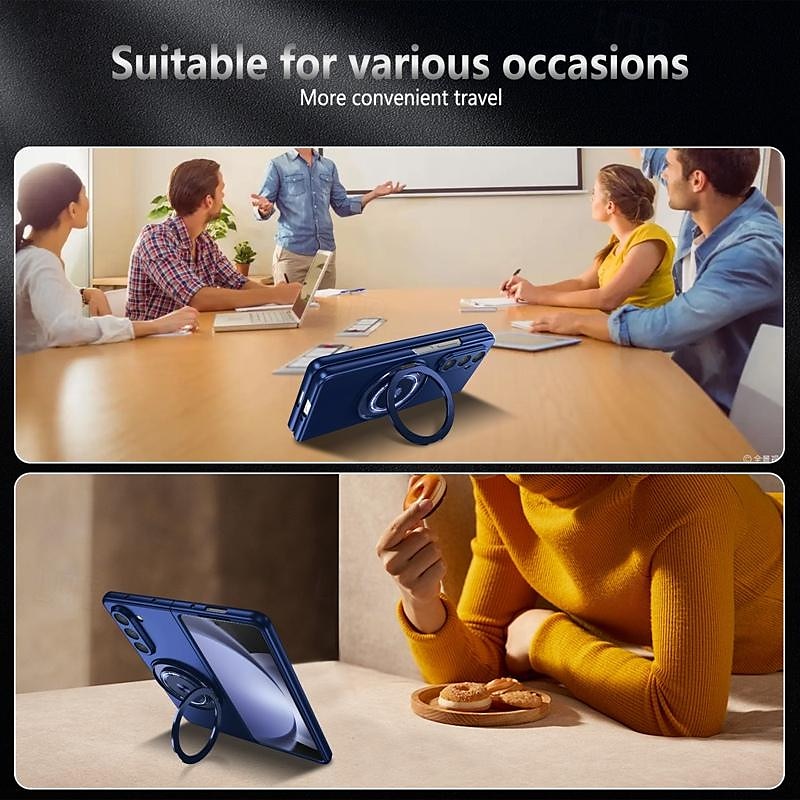 Phone Case For Samsung Galaxy Z Fold 7 Z Fold 6 Z Fold 5 Z Fold 4 Z Fold 3 Flip Cover Ring Holder Magnetic Support Wireless Charging Armor PC 2025 - $22.99 –P10