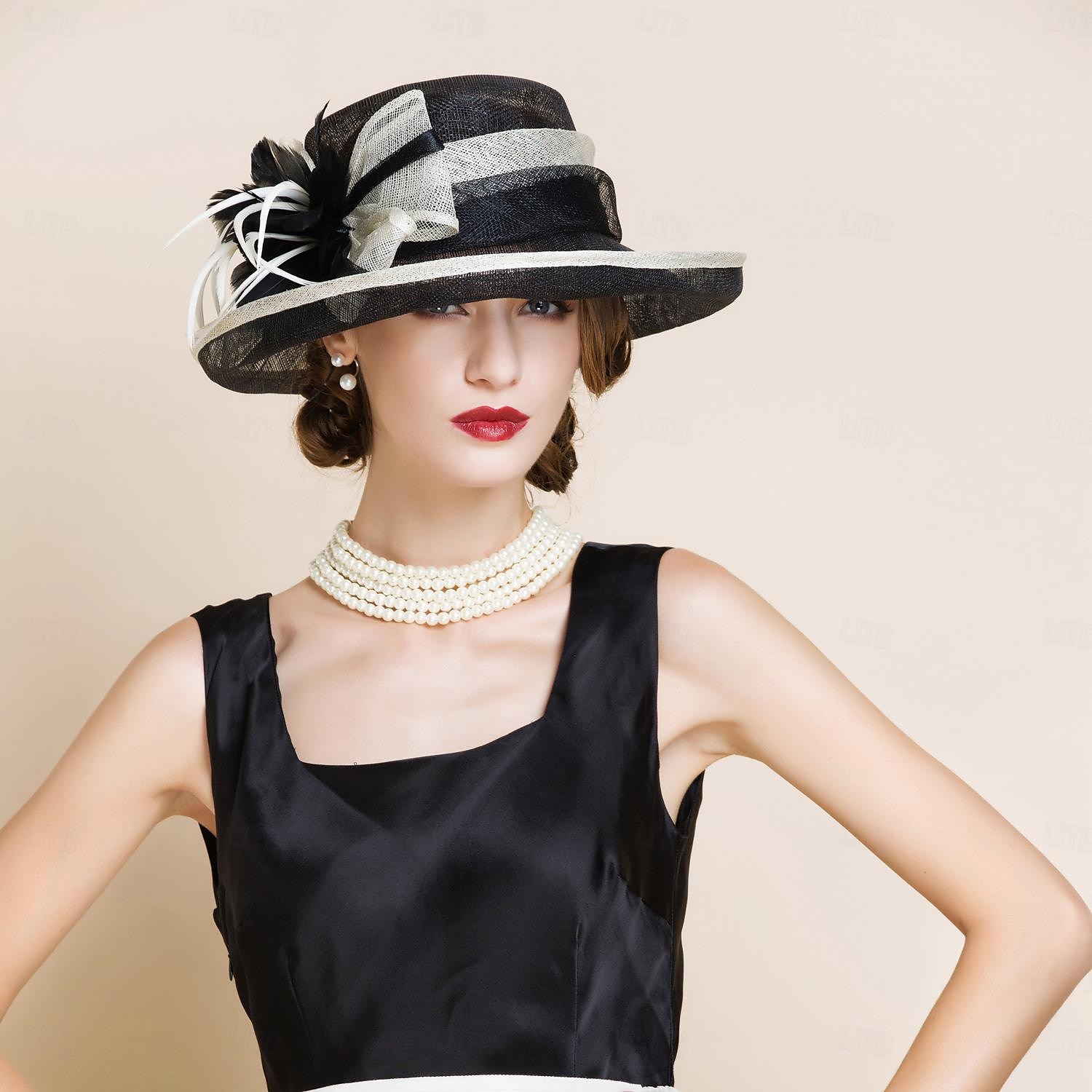 Chapéu Vintage Retro dos anos 1950 Chapéu para Mulheres Dia dos Namorados Derby Ascot Festival de Corrida de Cavalos Chapéu para Adultos Todas as Estações de 2026 por $91.99 –P9