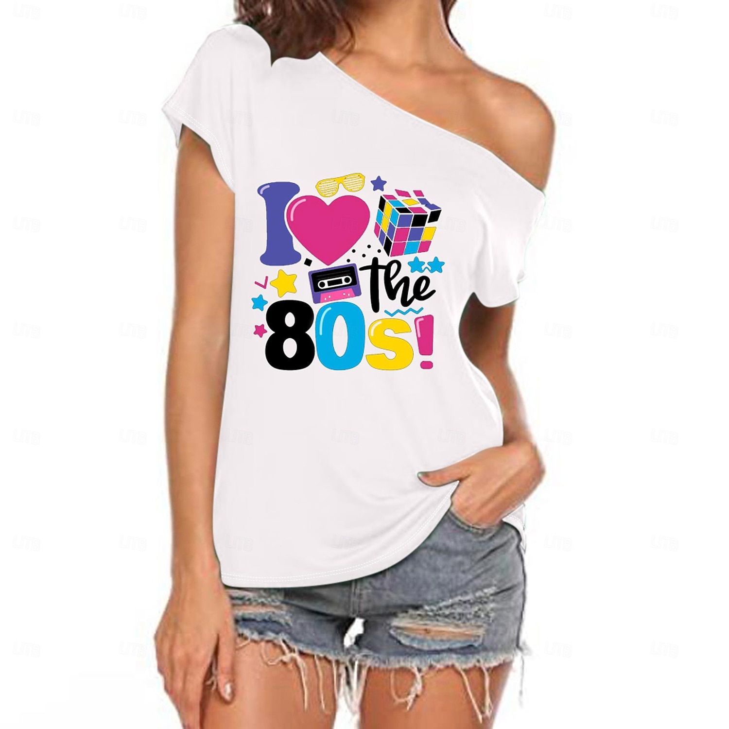 Retro 80. léta Maškarní Trička Dámské předvečer Všech svatých Karneval Plesová maškaráda Večírek Pride Parade Měsíc hrdosti Dospělé Tričko 2025 - $19.49 –P11
