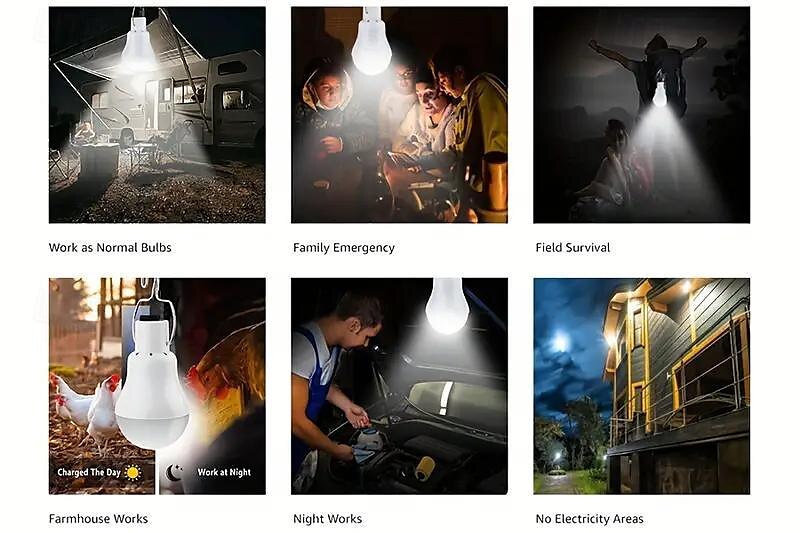 Rechargeable Solar Light Bulbs Chicken Coop Light with Timer LED Solar Lights for Indoor Home, Chicken Coop, Outdoor Camping Lamps for Tent,  Shed Night, Emergency Power Outage and Outside 2025 - $41.99 –P4