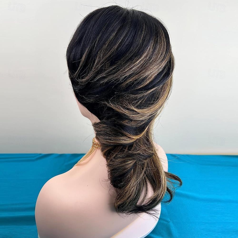 parrucche corte con taglio pixie per donne nere, parrucca interamente realizzata a macchina con frangia a coda di rondine, capelli umani veri evidenziati diritta del 2025 a $165.99 –P6