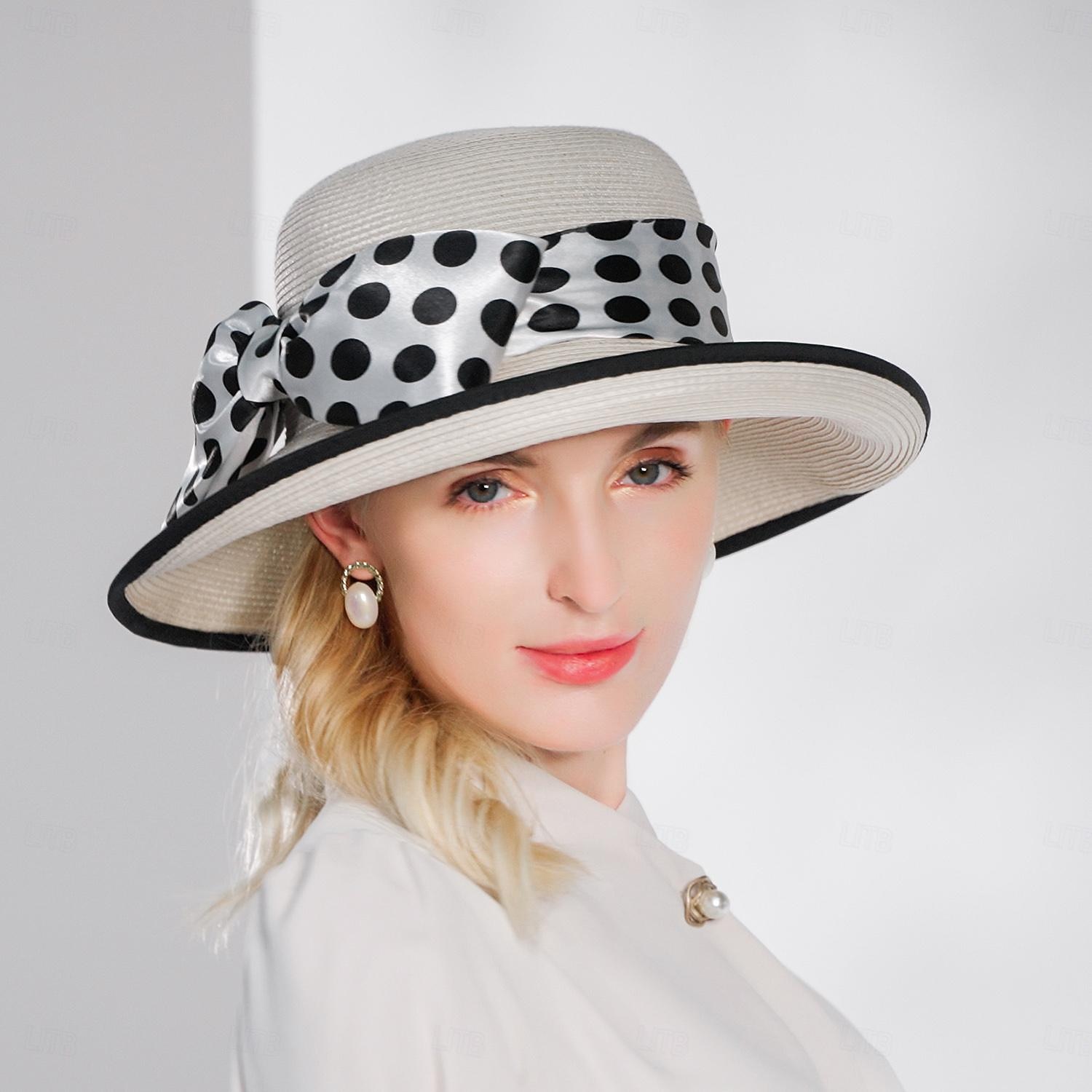 Hats Fiber Bucket Hat Floppy Hat Straw Hat Wedding Tea Party Elegant Wedding With Bowknot Ribbons Headpiece Headwear 2026 - $36.99 –P3