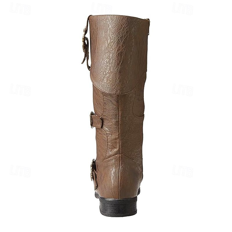 Retro Vintage Medieval Renaissance Shoes Flat Jazz Boots Ren Faire Pirate Viking Crusader Men's Celtic Pirate Halloween Carnival Masquerade LARP Ren Faire Adults Shoes 2025 - $63.99 –P19