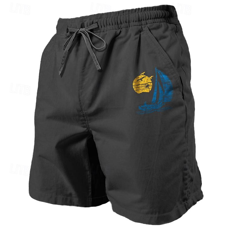 Coconut Tree Men's Cotton Linen Shorts Summer Hawaiian Shorts Beach Shorts Print Drawstring Elastic Waist Breathable Soft 20% Linen Shorts Casual Daily Holiday Streetwear 2026 - $25.99 –P8