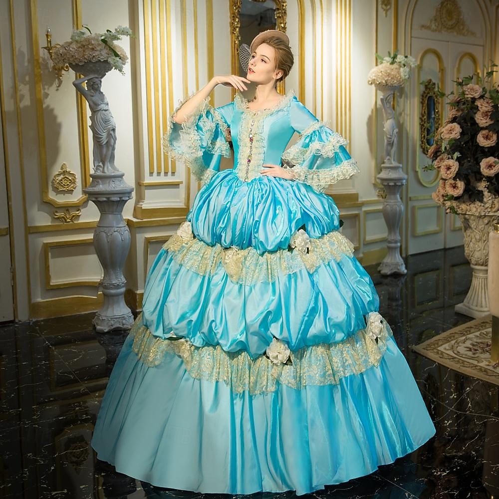 Gothic Victorian Vintage Inspired Dress Party Costume Prom Dress Princess Shakespeare Solid Color Ball Gown Fancy Dress Women's Halloween Carnival Valentine's Day Party Evening Party Masquerade 2025 - $232.49 –P3