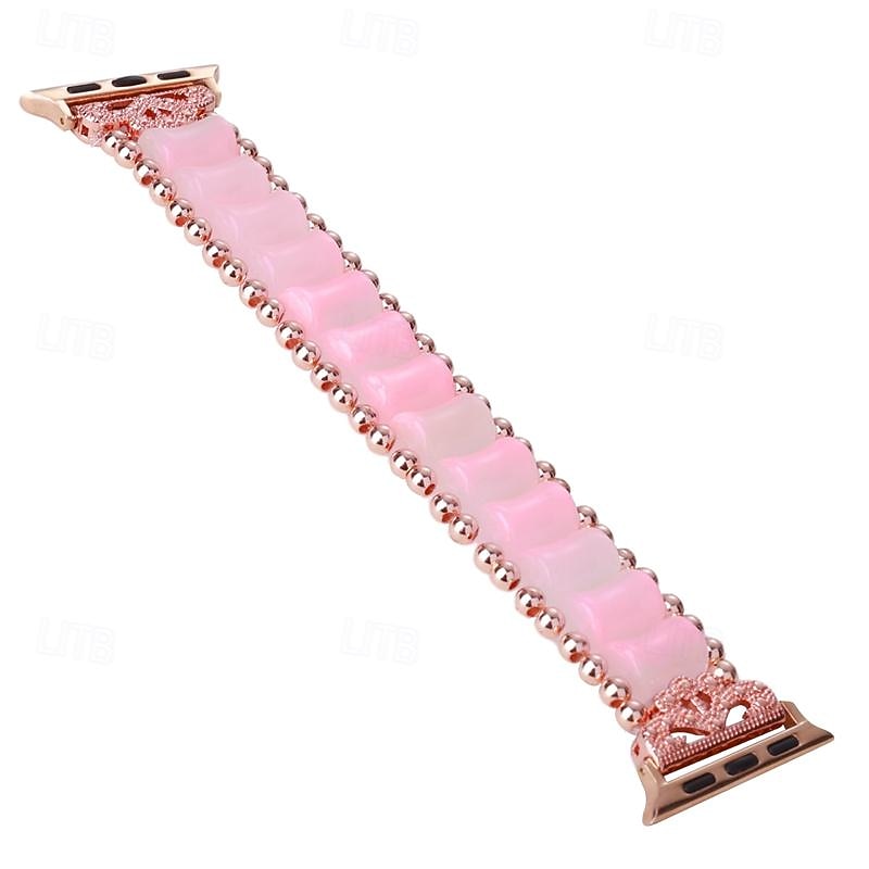 Pulseira de joias Compatível com Pulseira Apple Watch 38mm 40mm 41mm 42mm 44mm 45mm 49mm Com Miçangas Ajustável Respirável Resina pulseira de substituição para iwatch Ultra 2 Series 9 8 7 SE 6 5 4 3 de 2025 por $14.99 –P14