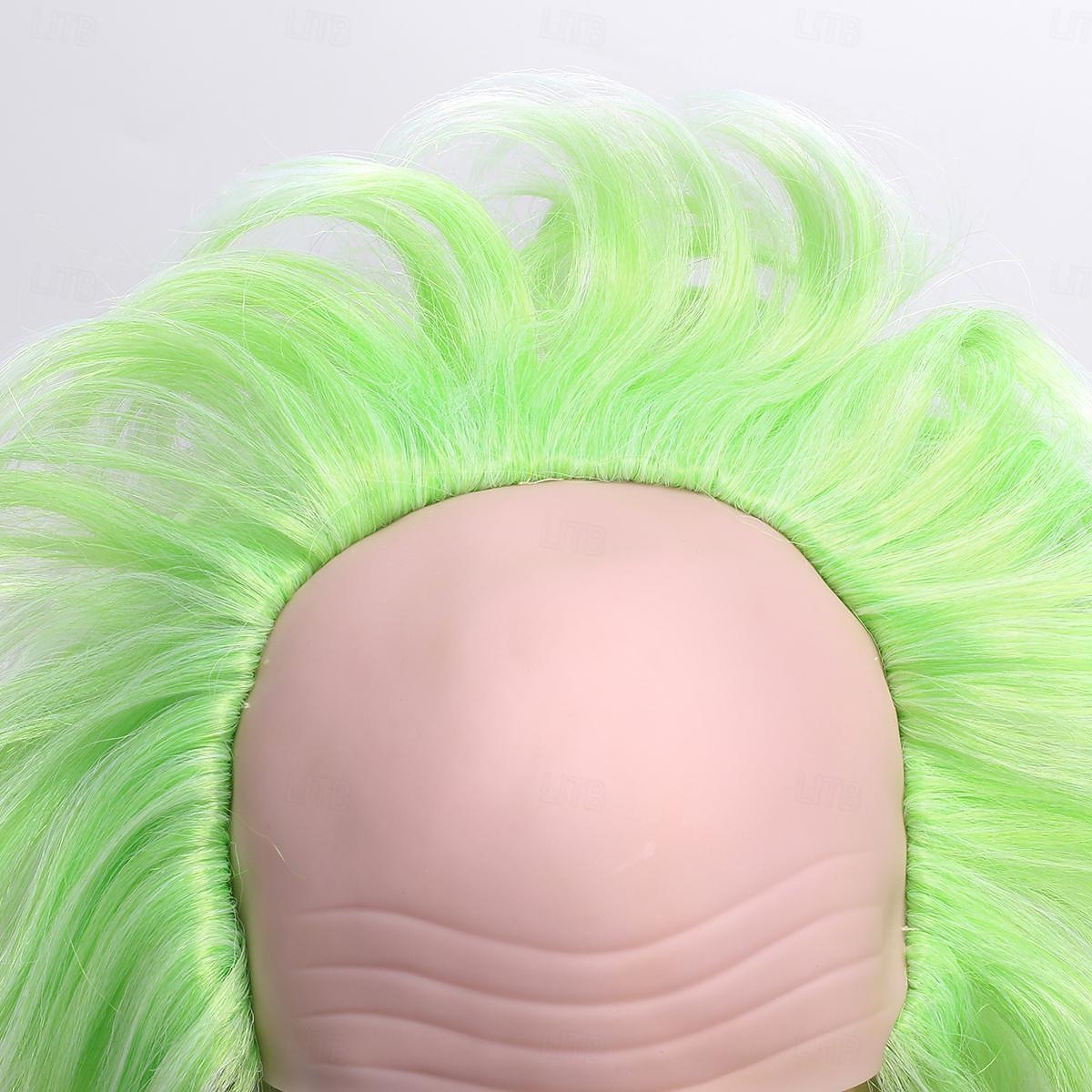 Pánská Beetlejuice 2 cosplay krátká nadýchaná vlnitá klaunská plešatá paruka na karnevalovou párty kostýmové paruky pro dospělé paruky na Halloween 2025 - $21.99 –P3