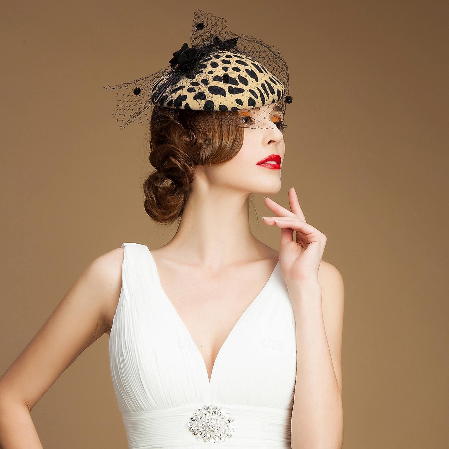 Elegant Hodeplagg Fascinatorhatt Fascinator Gentlewoman Kostyme Dame Derby Bryllupsfest Ascot Voksne Hatt Vår sommer 2026 - $57.99 –P5