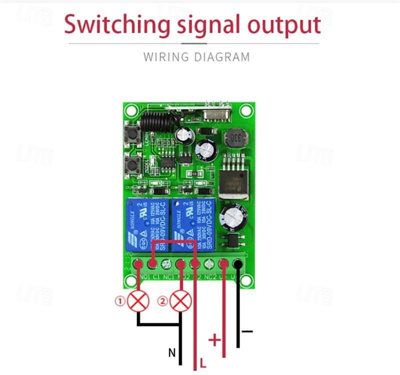 2025年 DC 12V 24V 36V 48V 2チャンネル RF ワイヤレス リモート コントロール スイッチ システム 12-48V レシーバー ホーム スマート スイッチ 433MHz  コレクション – $20.99 –P2