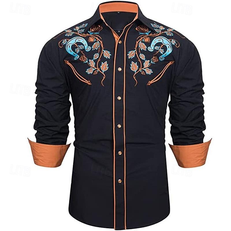 كلاسيكي Retro / vintage 18. århundre Bluse / Skjorte West Cowboy Kostyme Herre Maskerade Hverdag Utdrikningslag Voksne Trøye Alle årstider 2026 - $26.99 –P3