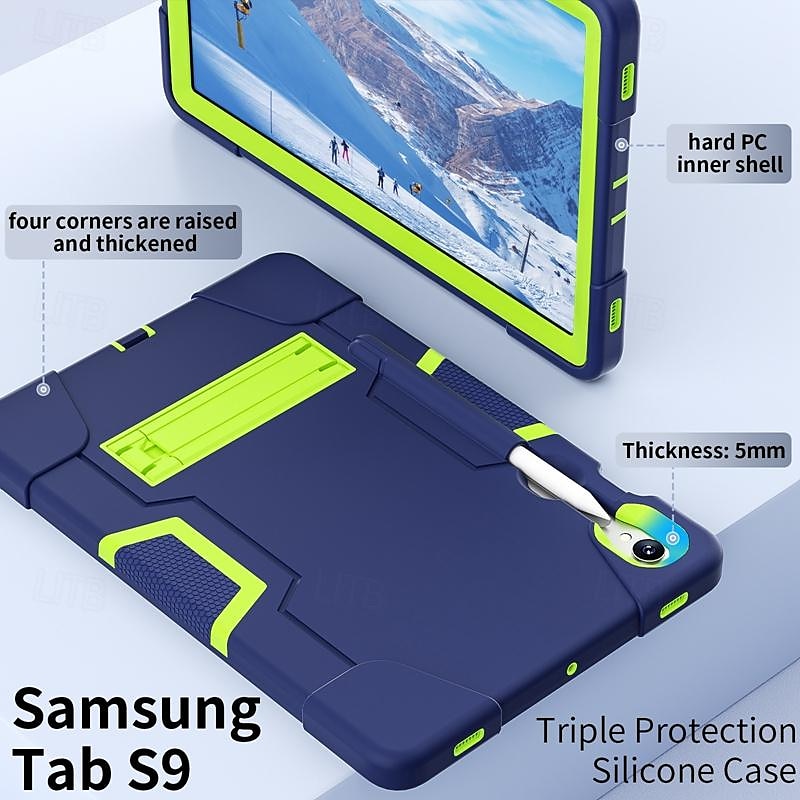 2025年 タブレット ケース カバー 用途 Samsung Galaxy Tab A9 8.7" S9 11 inch S9 Plus 12.4" A8 10.5'' A7 Lite 8.7'' A7 8.4" A 8.0" A9 Plus 11" ハンドル 調整可能なキックスタンド付き 耐衝撃 PC シリコーン  コレクション – $25.99 –P8