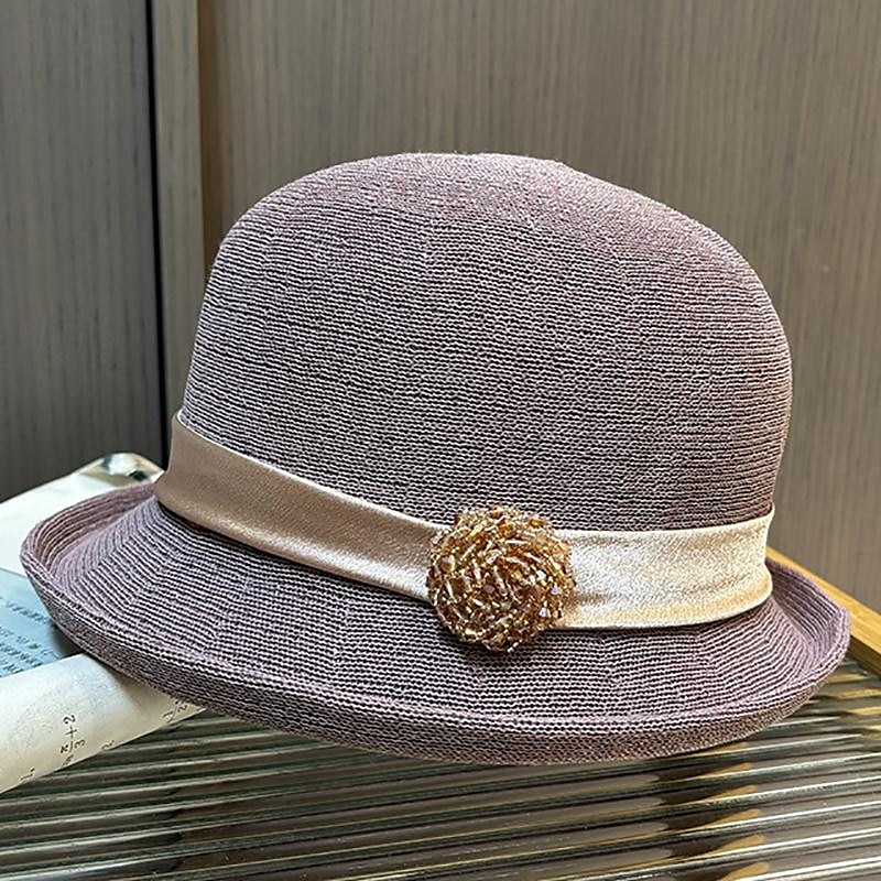 fascinators berretto Copricapo Acrilico / cotone Cappello a bombetta / cloche Cappelli da pescatore Cappello di paglia Informale Per eventi Elegante Vintage Con Con diamantini Piume Copricapo del 2025 a $27.99 –P5
