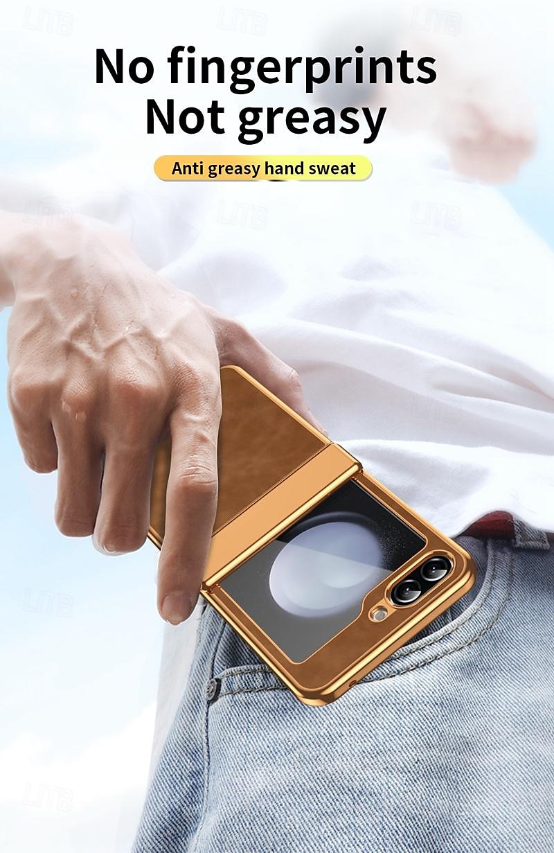Phone Case For Samsung Galaxy Z Flip 6 Z Flip 5 Z Flip 4 Z Flip 3 Flip Cover Shockproof Retro Plating PC PU Leather 2025 - $23.99 –P7