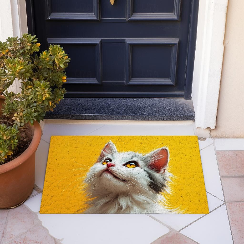 Cat Yellow Doormat Non-Slip Oil Proof Rug Indoor Outdoor Mat Bedroom Decor Bathroom Mat Entrance Rug Door Mat 2025 - $16.99 –P3