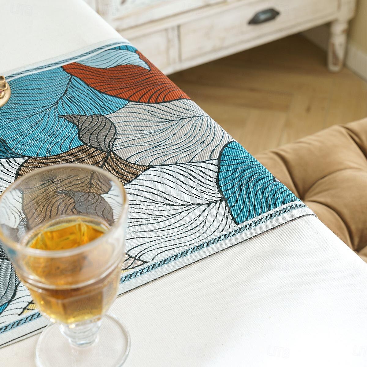Wide Border Jacquard Table Runner with Messy Colorful Leaves 71/79/87inch Long 2025 - $20.99 –P2