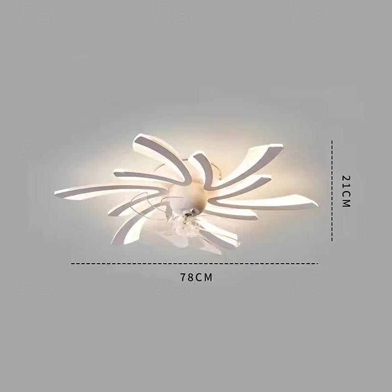 ventilateur de plafond avec lumières 65 cm LED à intensité variable 3 couleurs 6 vitesses pales réversibles avec télécommande, lustre de ventilateur domestique, ventilateur de plafond encastré à de 2025 ? $266.39 –P3