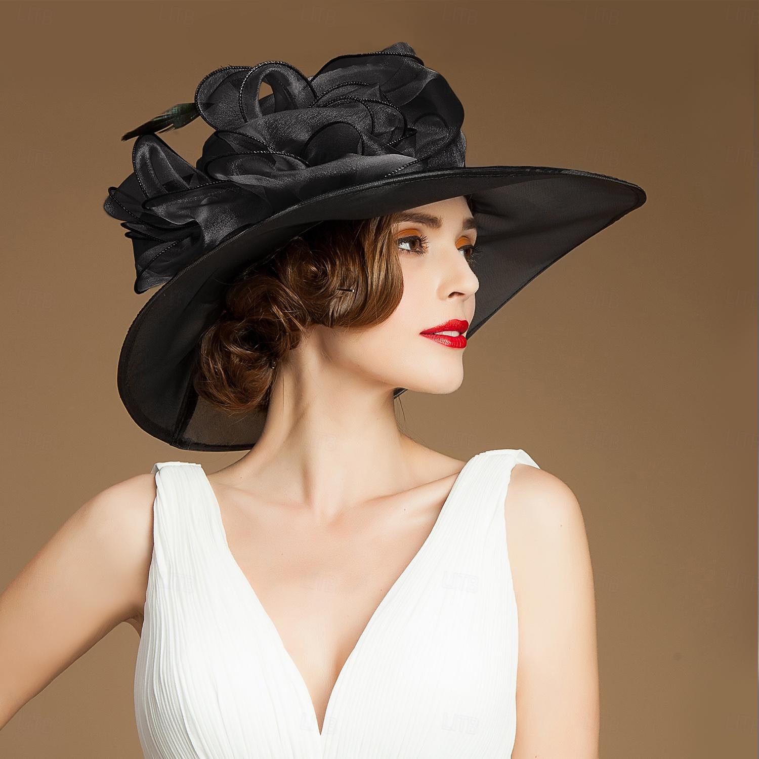 fascynatory kapelusze organza lodowy jedwab kapelusz kapelusz słońce ślub przyjęcie herbaciane elegancki ślub z kwiatowym nakryciem głowy z piór nakrycie głowy 2026 - $53.99 –P17