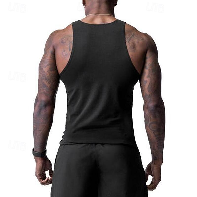 Voor heren Singlet Vest Top Onderhemd Mouwloos shirt Mouwloos Strakke ronde hals Lente zomer Effen Modieus Ontwerper Basic Vakantie Straat Uitgaan Zwart Wit Wijn Top T-shirt voor mannen 2025 - $13.49 –P11