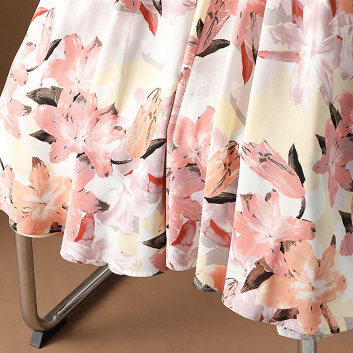 Femme Collants Jupe Mode Décontractées Maxi Taille haute Jupes Floral Imprimer Vacances Rendez-vous Jaune Rose Claire Bleu Eté Mousseline de soie de 2025 ? $23.99 –P13