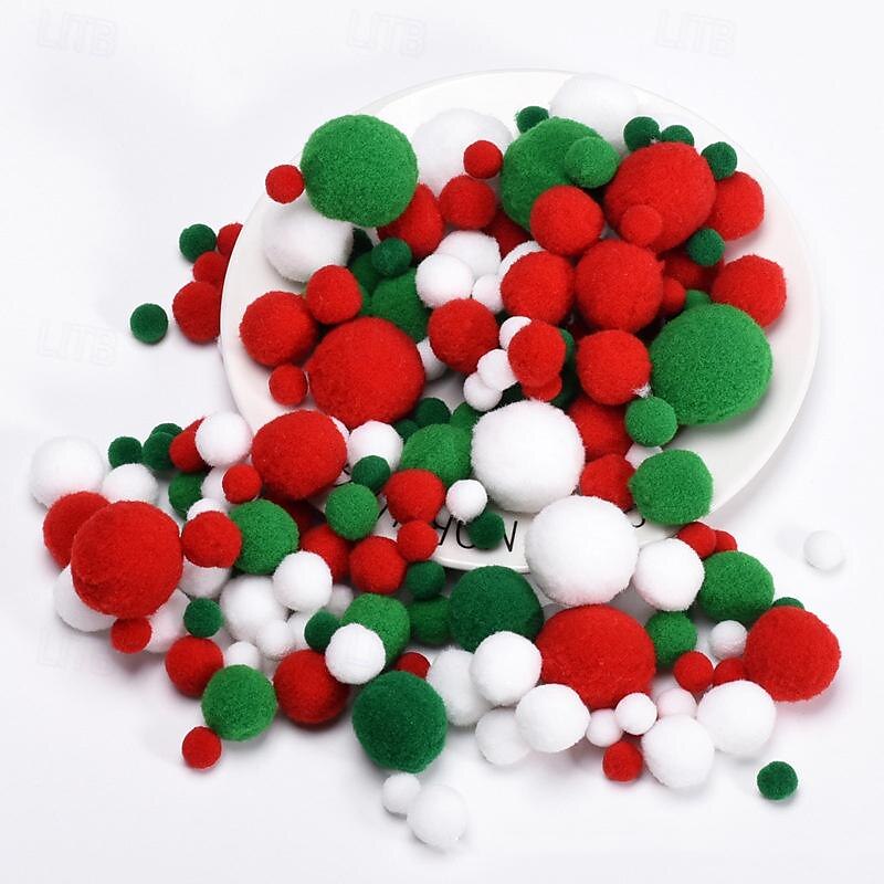 2ks vysoce elastický gradient vánoční barevné plyšové koule diy plyšová koule dětské ručně vyráběné šperky materiál doplňky 2025 - $20.99 –P12