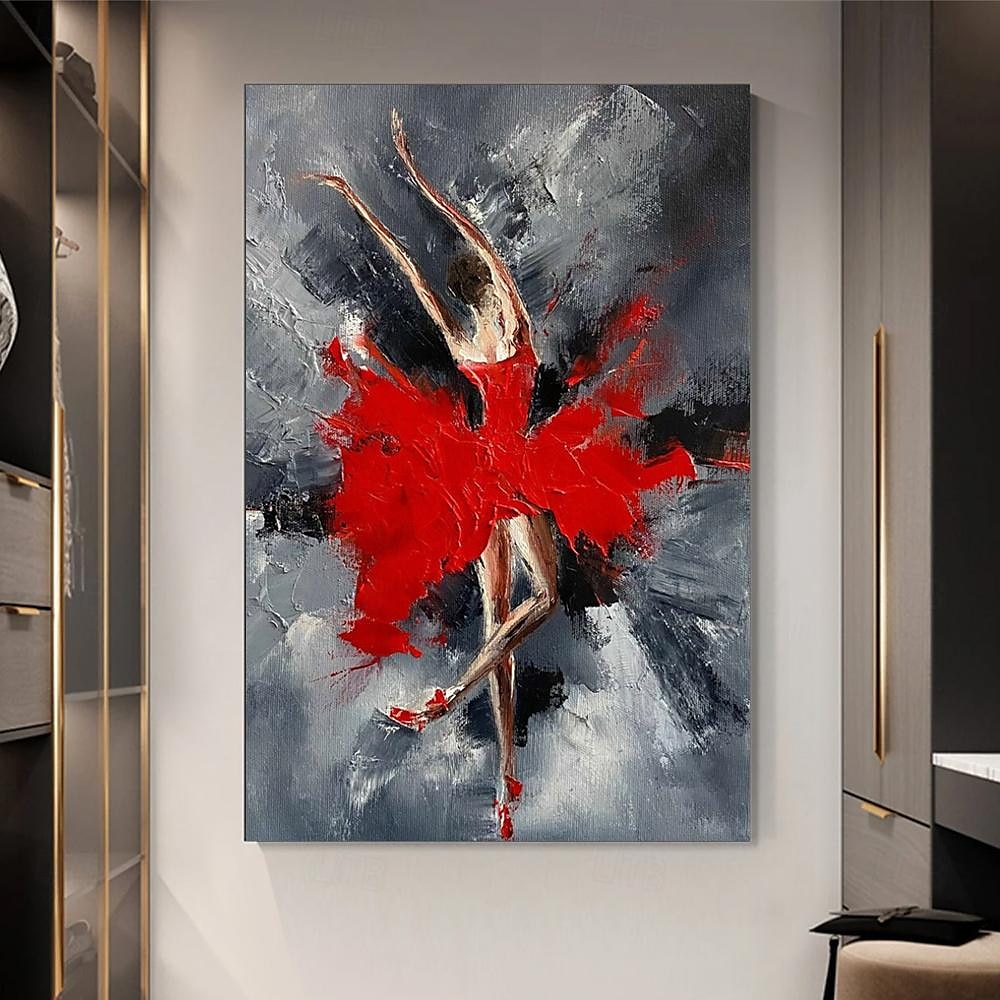 pictură în ulei pictată manual dreptunghi artă perete dansatoare abstractă pictură pe pânză decorarea casei decor cadru întins gata de agățat 2025 - $131.99 –P8