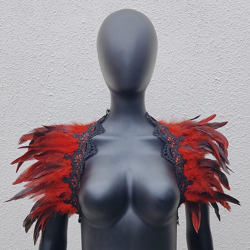 Punk & Gothic Masquerade Shawls Feather Cape Witch Feather Women's Fantasy Walpurgis Night Halloween Carnival Masquerade Performance Party / Evening Adults' Shawl 2025 - $20.99 –P6