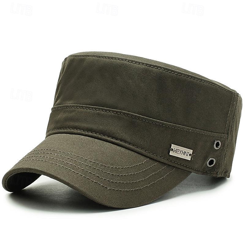Homens Boina Chapéu de sol Chapéu de caminhoneiro Preto Azul Marinha Algodão Moda Casual Rua Diário Tecido Ajustável Filtro Solar Respirável de 2026 por $8.49 –P3