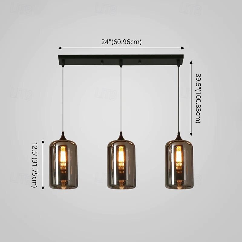 led kroonluchter eilandlicht 1/3/6/8/10/12 hoofden warm licht 25cm nordic restaurant creatieve persoonlijkheid lange lijn gerookte glazen lampen eetkamer woonkamer 110-240v 2026 - $866.99 –P8