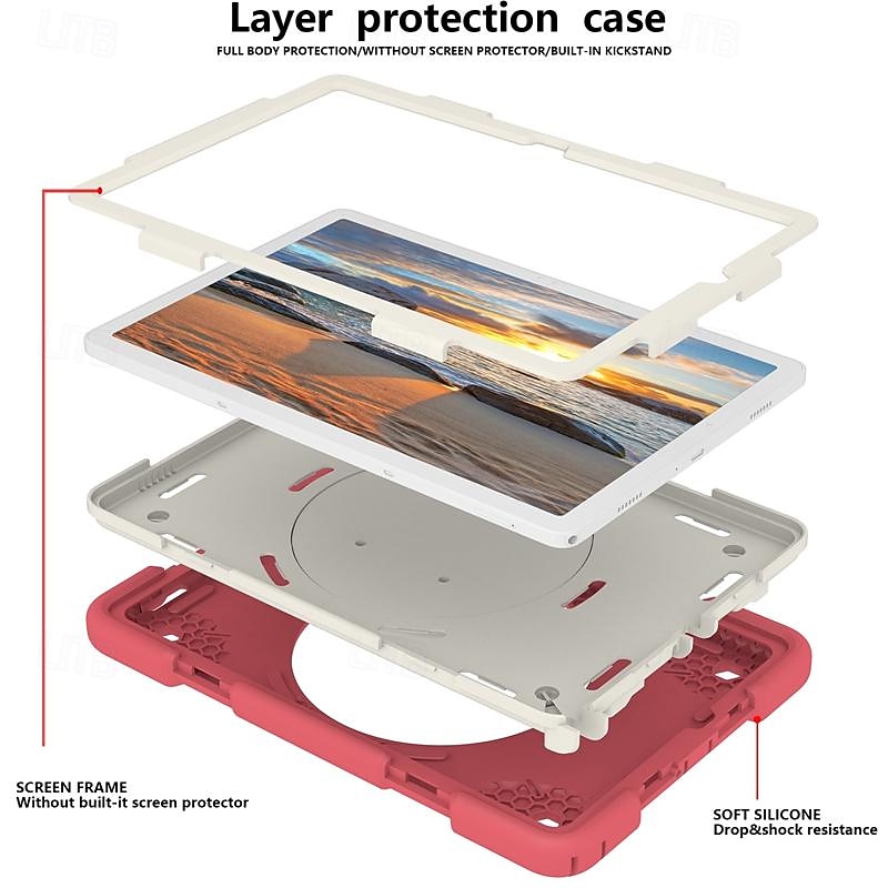 Tablet Case Cover For Samsung Galaxy Tab A9 8.7" A8 10.5'' A9 Plus 11" Pencil Holder 360° Rotation Shoulder Strap PC Silicone 2025 - $43.99 –P10